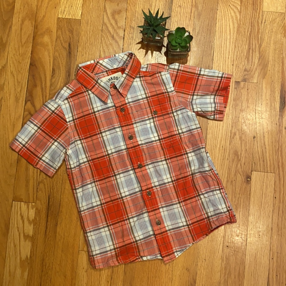 Oshkosh Shirt Button Down Short Sleeves Cotton cotton Kids Size 6